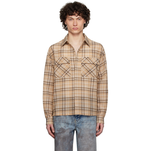  Represent Beige Sheer Flannel Shirt 