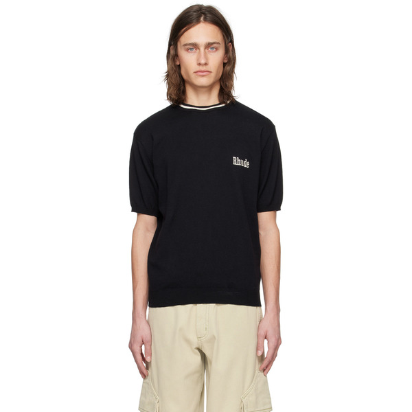 Rhude Black Embroidered Sweater 