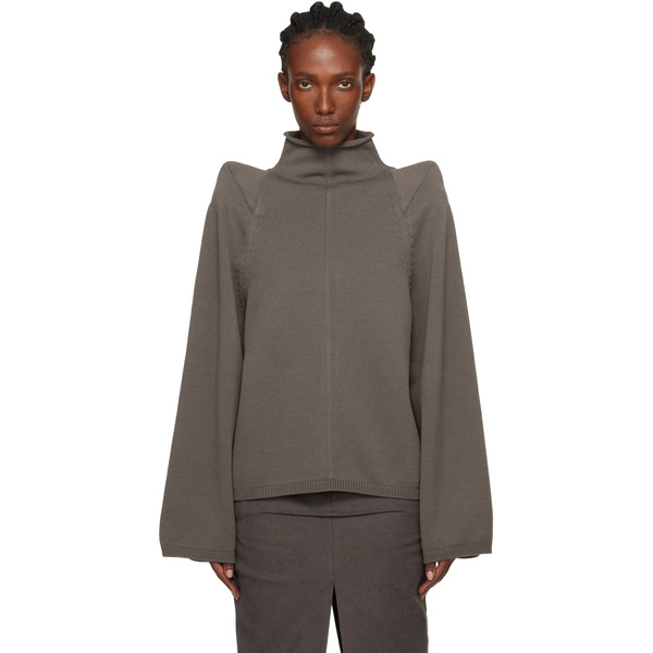  Rick Owens Gray Concordians Con Turtleneck 