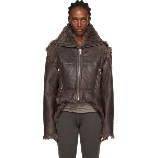  Rick Owens Gray Concordians Exploder Reversible Shearling Jacket 