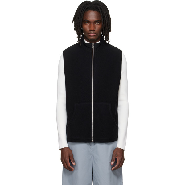  Rier Black Fleece Full Zip Vest 