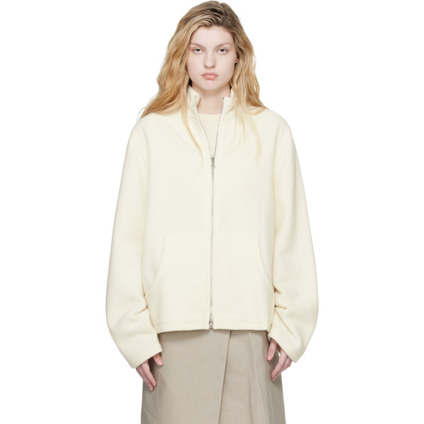  Rier Off-white Fleece Full Zip Jacket 