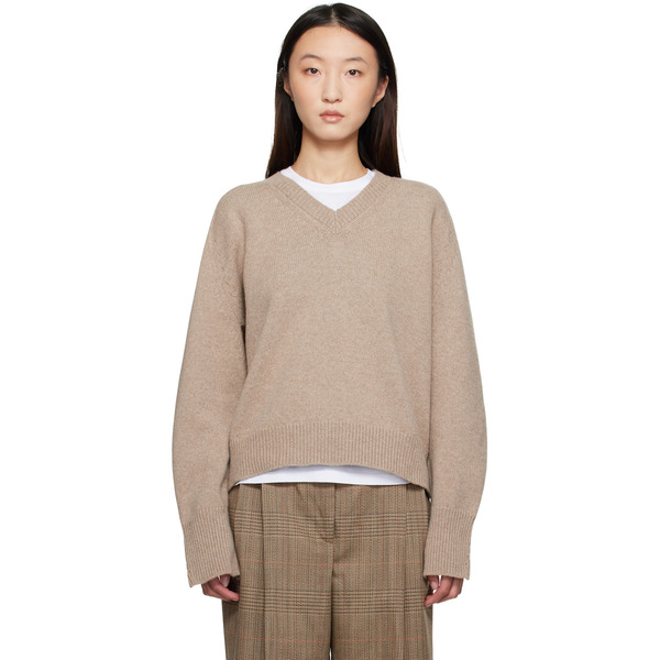  Róhe Beige Sleeve Wrap Sweater 