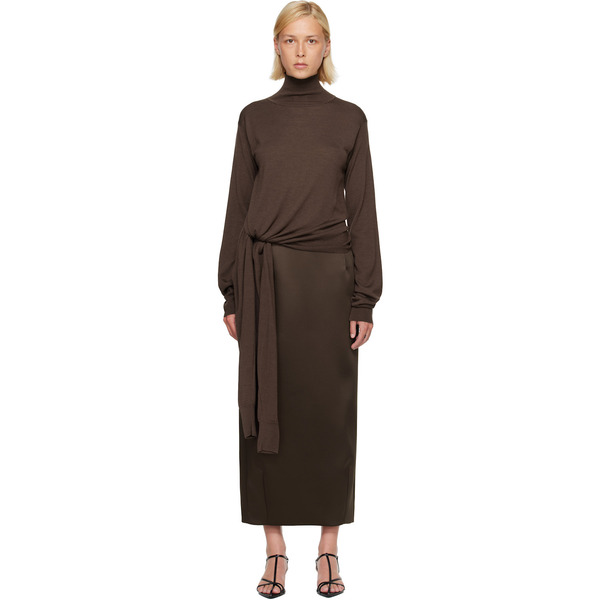 Róhe Brown 4-sleeved Knitted Turtleneck 