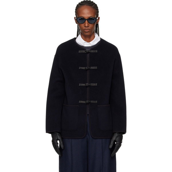  Róhe Navy Double-faced Wool Jacket 