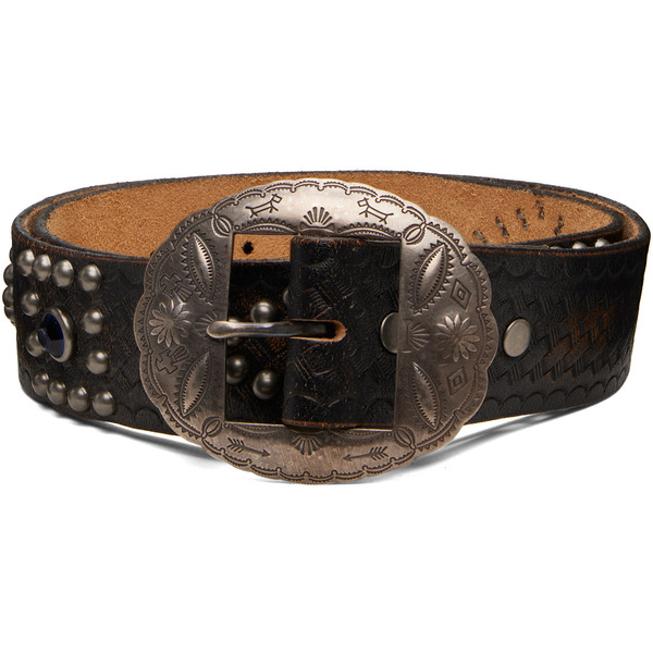  Rrl Black Garrison Belt 
