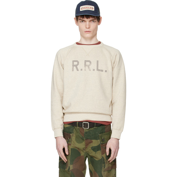 Rrl Gray Logo Fleece Sweatshirt 