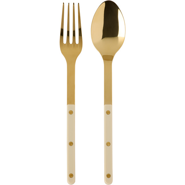  Sabre Gold & Off-white Bistrot Serving Set 