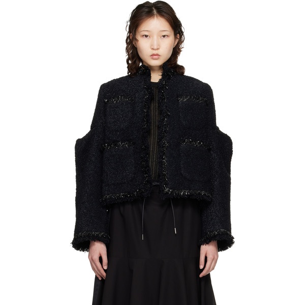  Sacai Black Tweed Jacket 