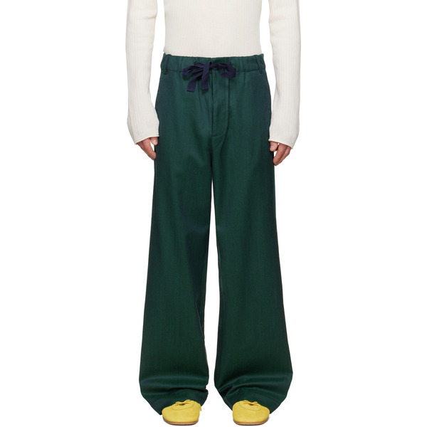  Sanderlak Green Tailored Drawstring Trousers 