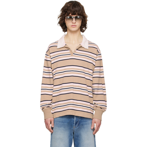  Sanderlak Tan & Pink Rugby Polo 