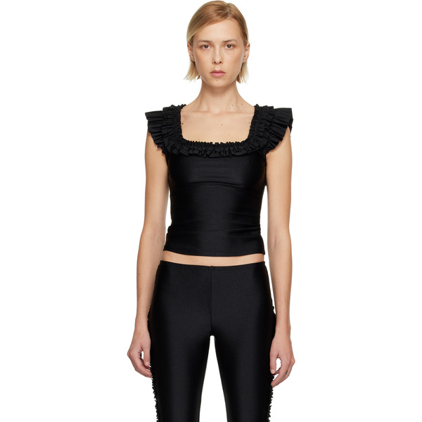  Sandy Liang Black Kale Tank Top 