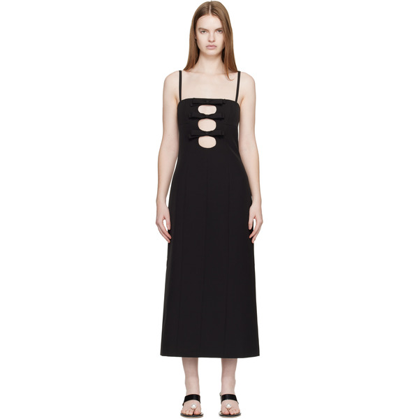  Sandy Liang Black Sen Midi Dress 