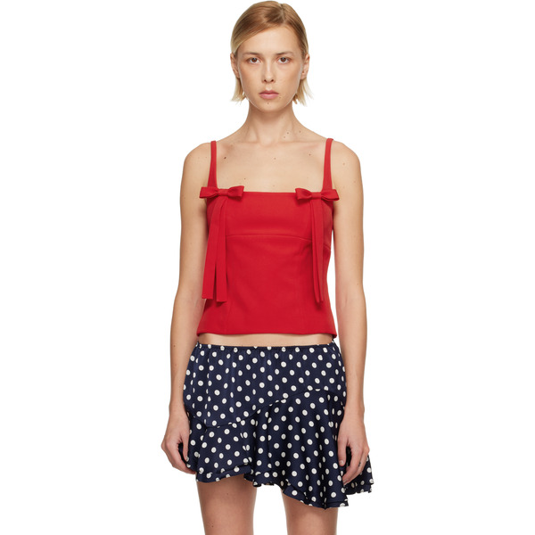  Sandy Liang Red Amelie Tank Top 