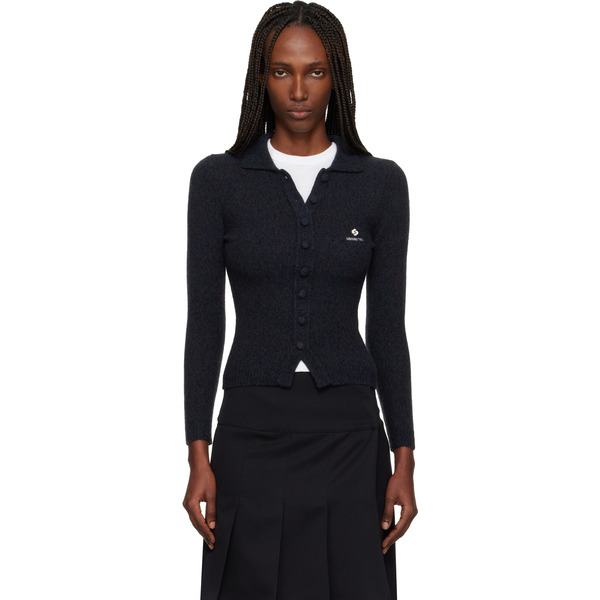  Shushu/tong Navy Lapel Fitted Cardigan 