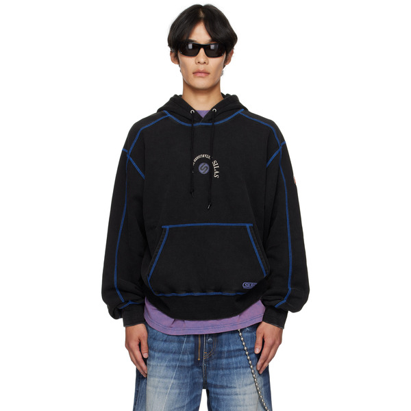  Silas Black Circle Logo Sweat Hoodie 