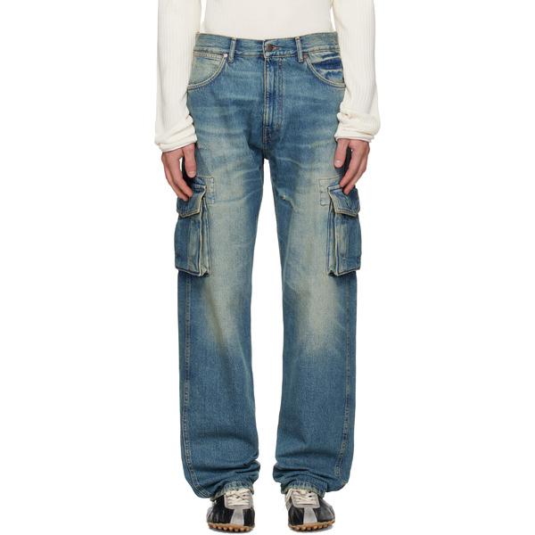  Silas Blue Faded Denim Cargo Pants 