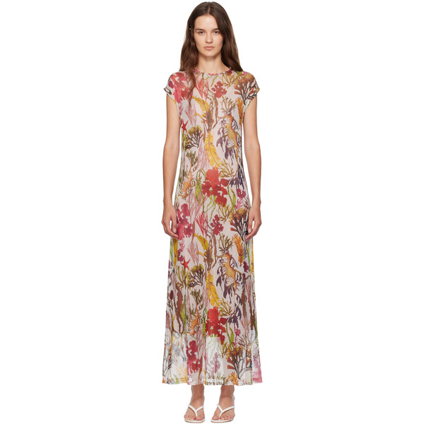  Silk Laundry Multicolor Mesh Maxi Dress 