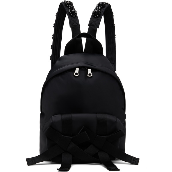  Simone Rocha Black Beaded Utility Bow Backpack 