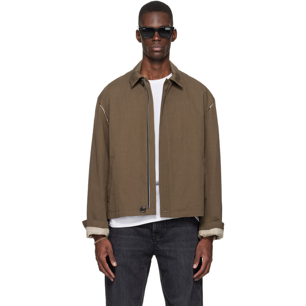  Sire Brown Light Zipped Blouson Jacket 