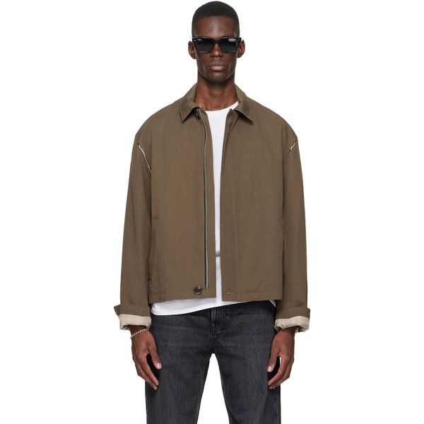  Sire Brown Light Zipped Blouson Jacket 