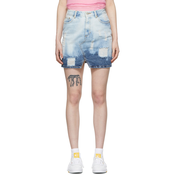  Sjyp Blue Denim Mini Skirt 