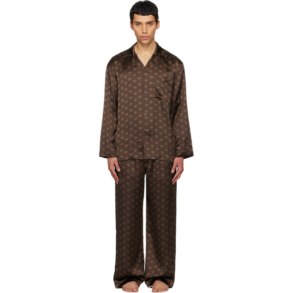  Skims Brown Sateen Sleep Pyjama Set 
