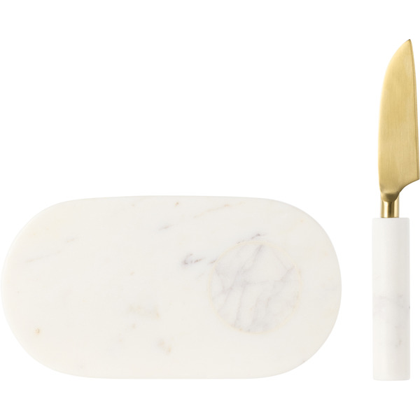  Soho Home White Jermyn Chopping Board & Knife Set 