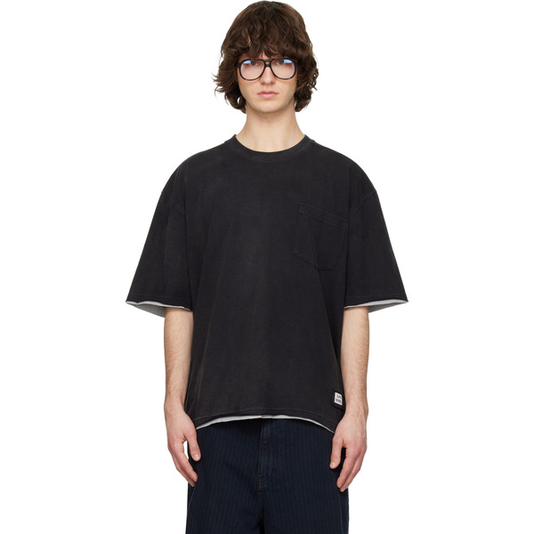  Solid Homme Gray Layered Short-sleeve T-shirt 