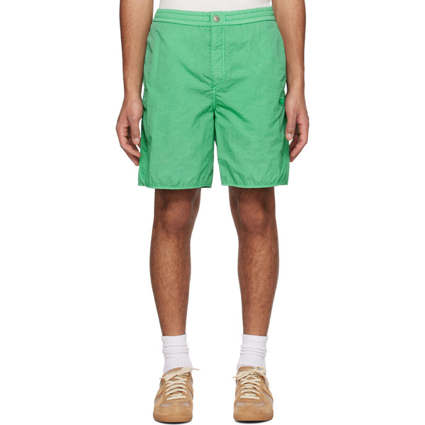  Solid Homme Green Embroidered Shorts 