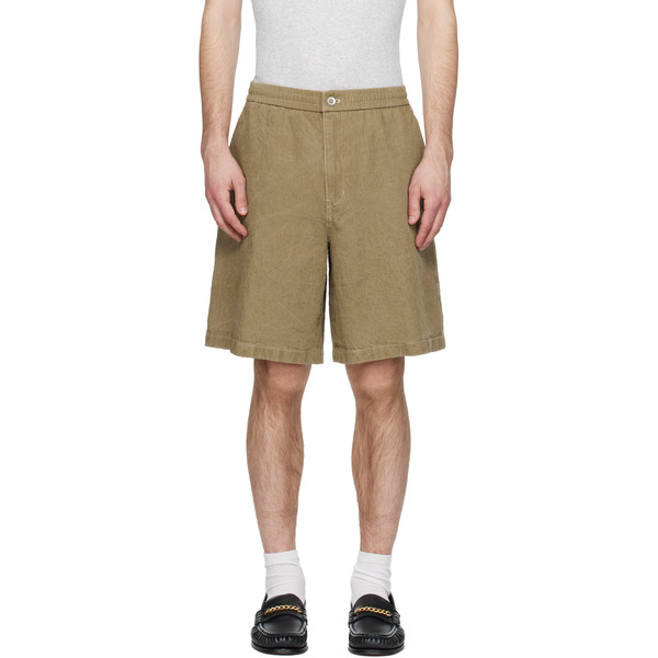  Solid Homme Khaki Linen Shorts 