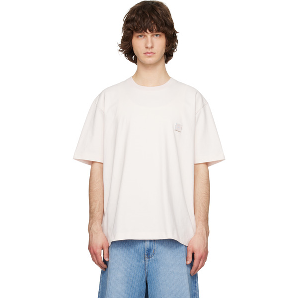  Solid Homme Pink Solid Tweed Back Logo Short Sleeve T-shirt 