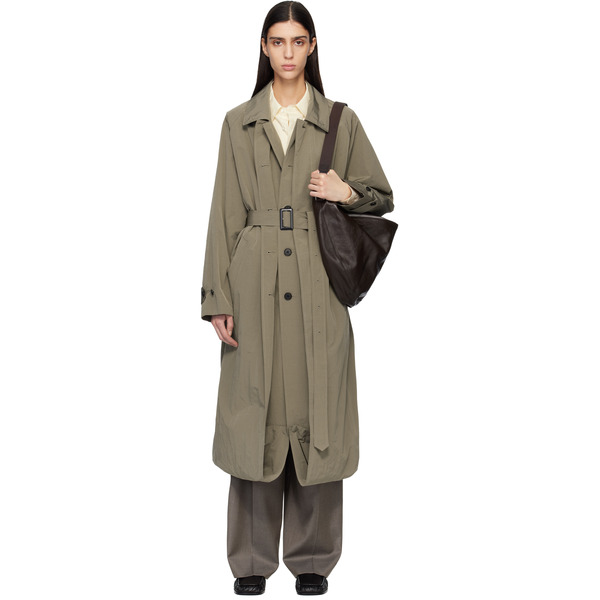  Ssstein Beige Oversized Layered Combination Trench Coat 