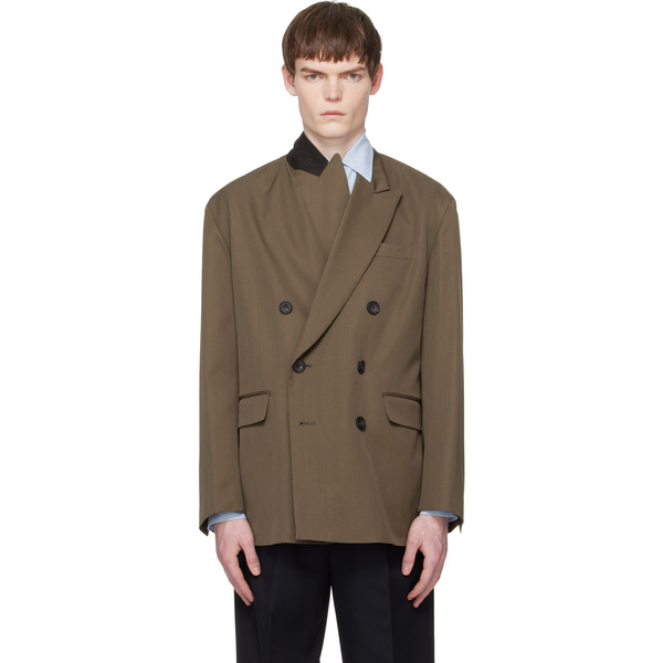  Ssstein Taupe Oversized Double Breasted Blazer 