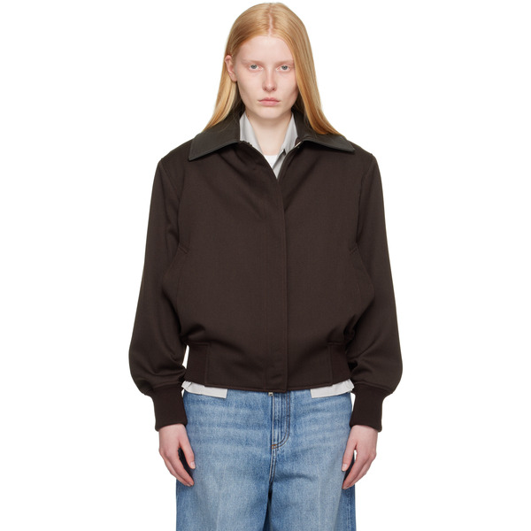  Stella Mccartney Burgundy Twill Tailoring Field Jacket 
