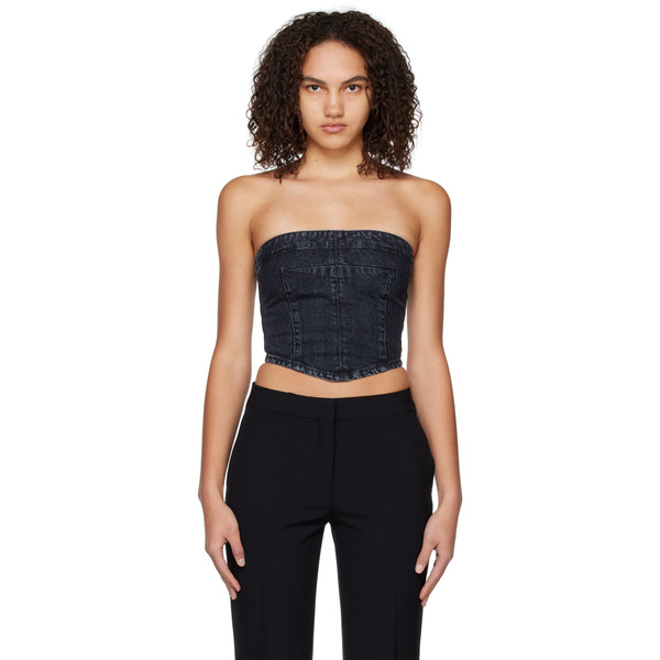  Stella Mccartney Navy Washed Denim Bustier 