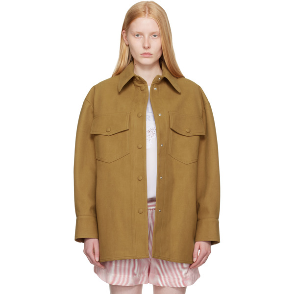  Stella Mccartney Tan Alter Faux-suede Overshirt 