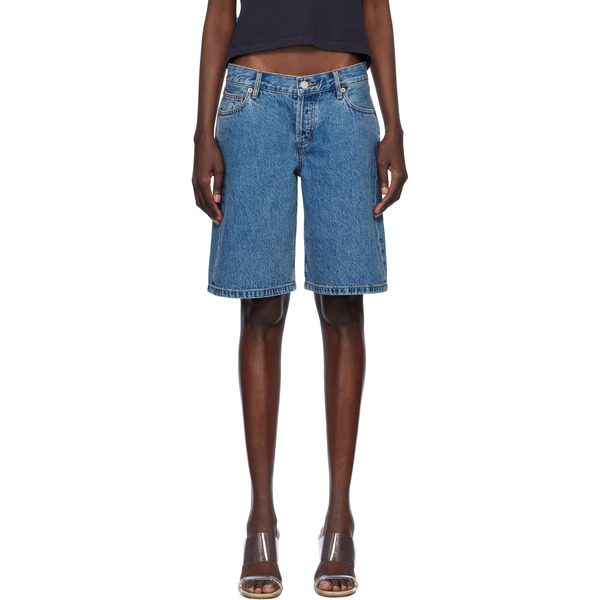 Still Here Blue Stoop Denim Shorts 
