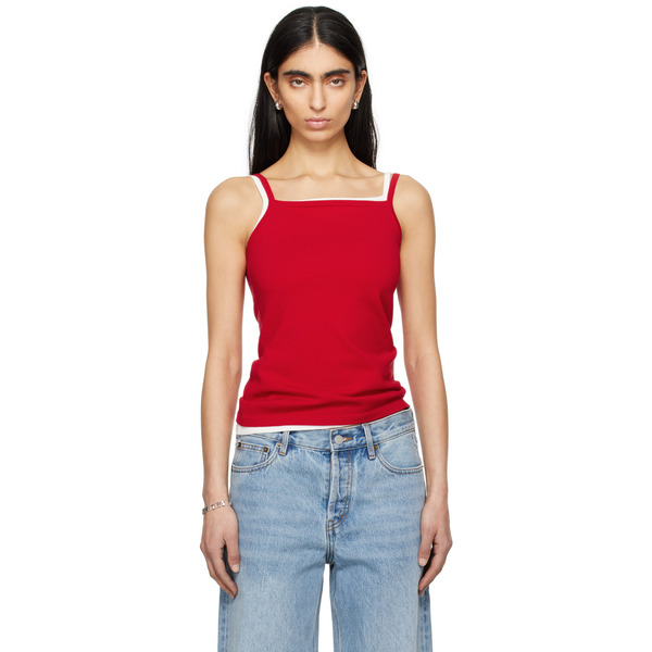  Still Here Red Square Tank Top 