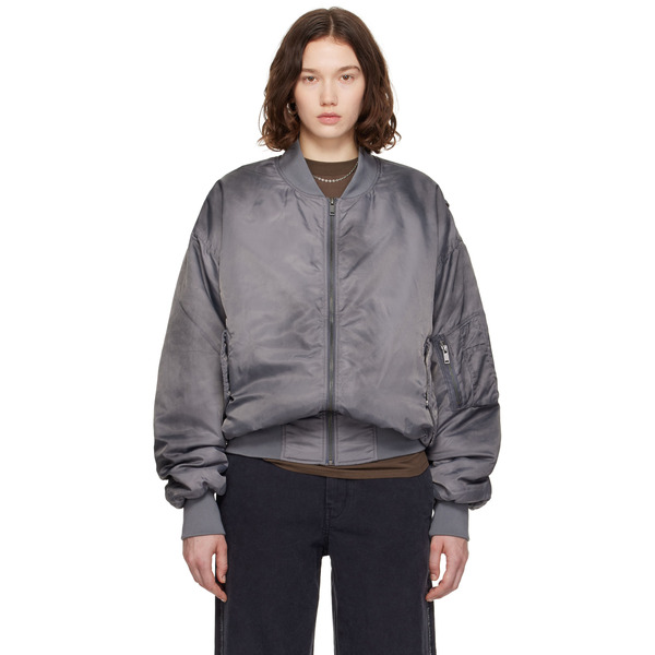  Still Kelly Gray Round Bomber Jacket 