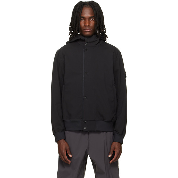  Stone Island Black 4100118 Light Soft Shell-r E.dye Technology Jacket 