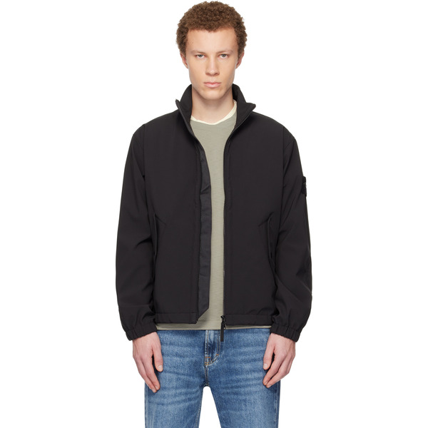  Stone Island Black 4100022 Light Soft Shell-r E.dye Technology Jacket 