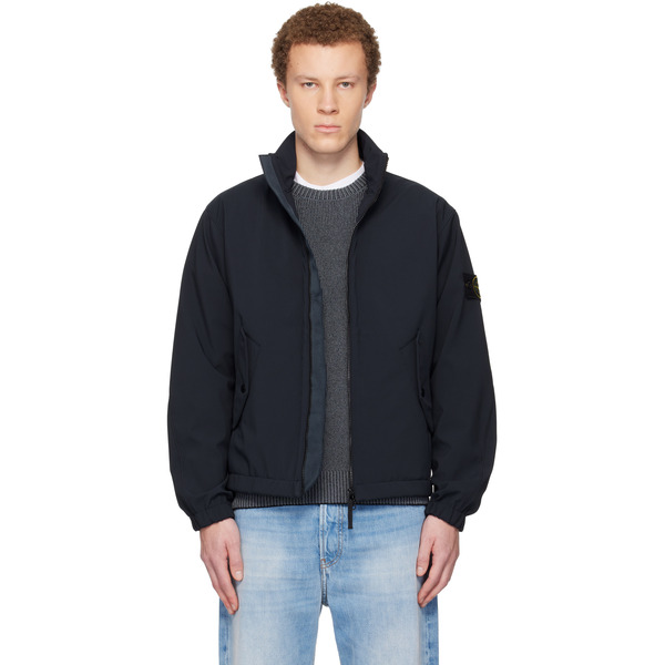  Stone Island Navy 4100022 Light Soft Shell-r E.dye Technology Jacket 
