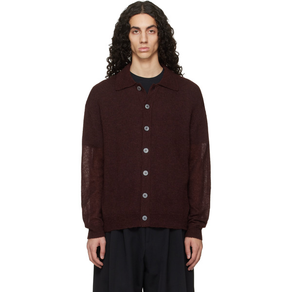  Studio Nicholson Burgundy Hamto Kint Cardigan 