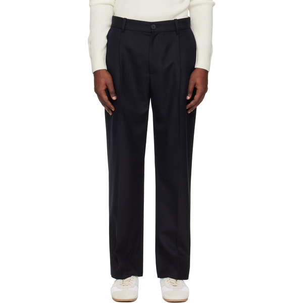  Studio Nicholson Navy Selby Trousers 