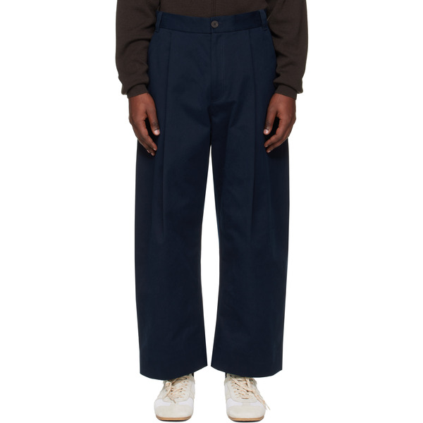  Studio Nicholson Navy Sorte Trousers 