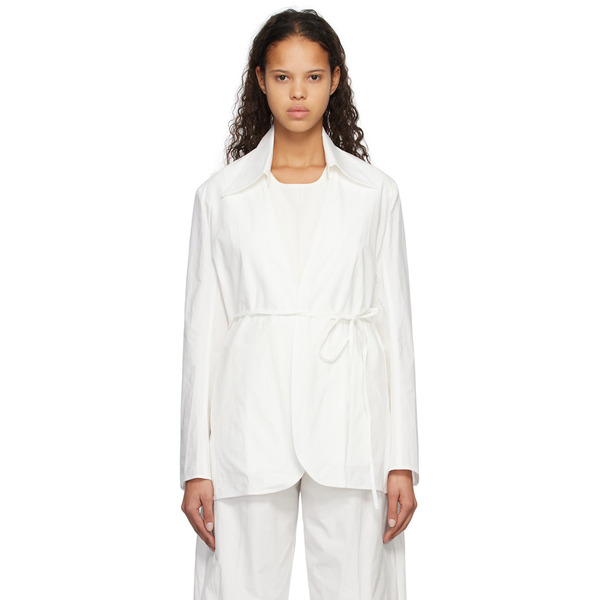  Subtle Le Nguyen White Collarless Jacket 