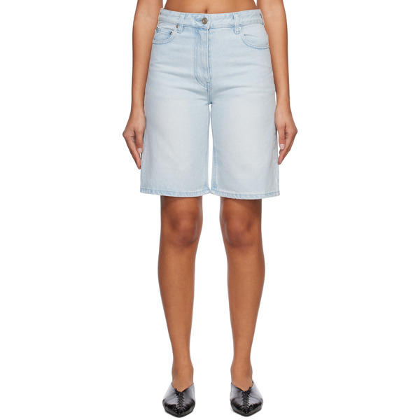  System Blue Faded Denim Shorts 