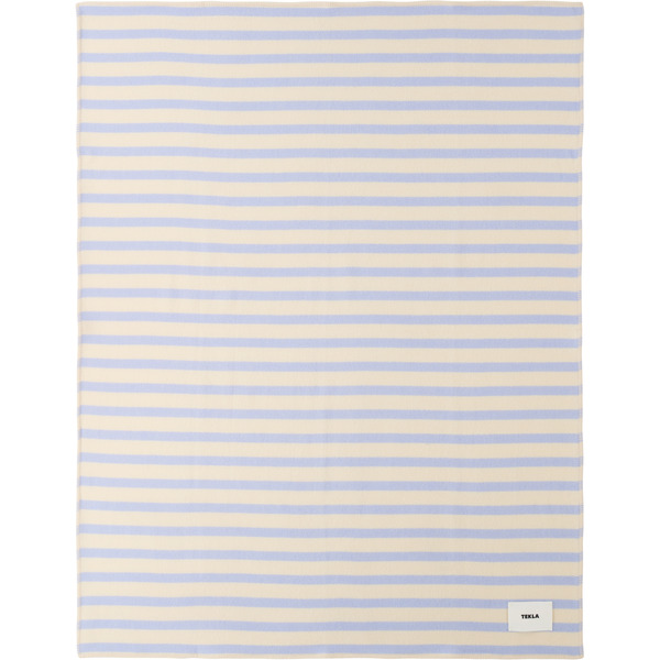  Tekla Beige & Blue Lambswool Blanket 