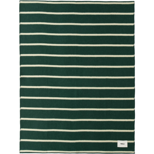  Tekla Beige & Green Lambswool Blanket 